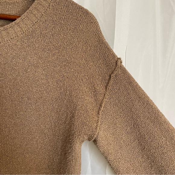 Women’s Brown Long Wide Sleeve Sweater Mini Dress Size Small - Picture 7 of 14